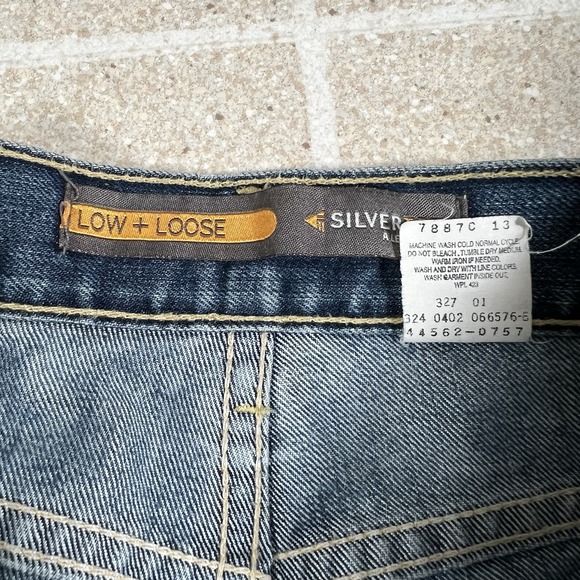 Levis Silvertab Low and Loose Jeans Mens 36x34 Baggy Vintage Y2K Blue Med Wash - Picture 7 of 9
